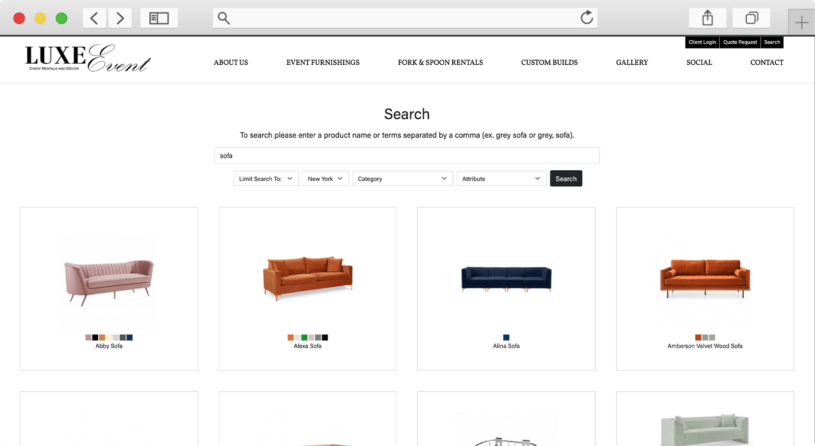 Advanced Search (by color/collection/sku)